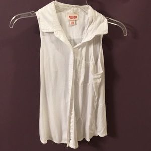 White button-up tank top